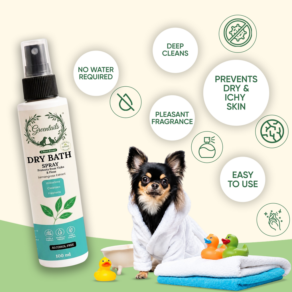 Greentails Dry Bath Spray For Pets 100 ML