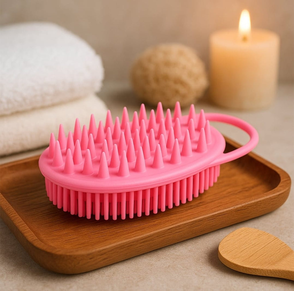 Silicon Soft Bristle Bath Pet Brush For Dogs And Cat - Pack Of 2