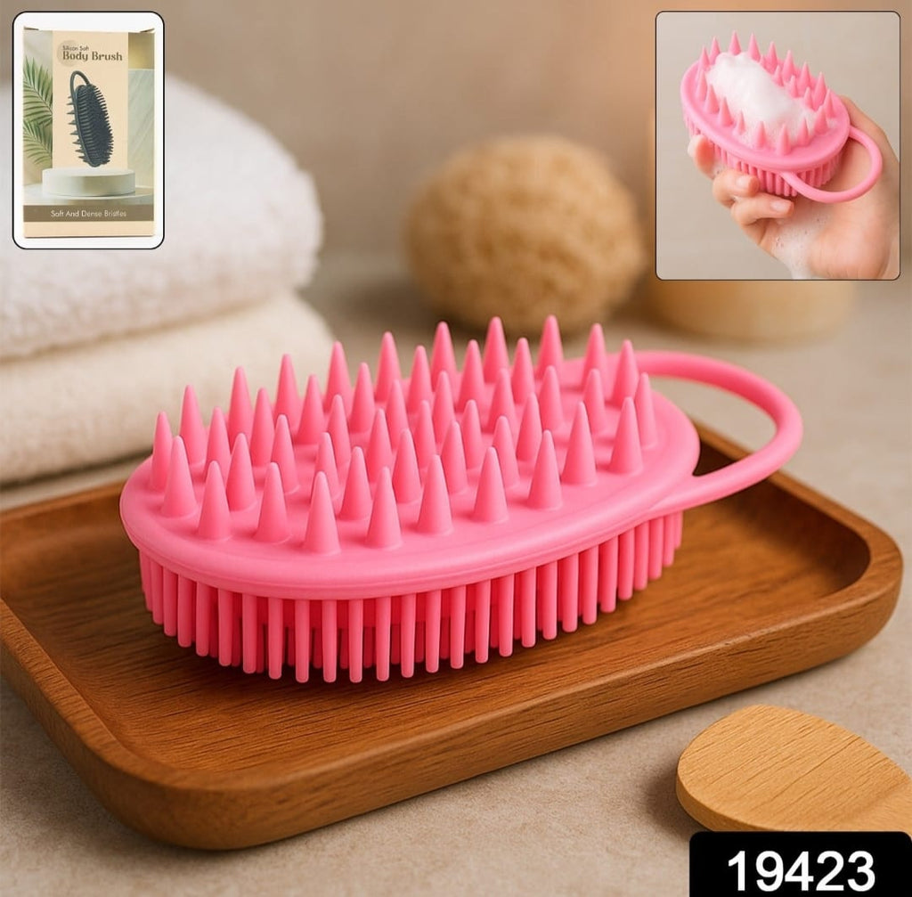 Silicon Soft Bristle Bath Pet Brush For Dogs And Cat - Pack Of 2