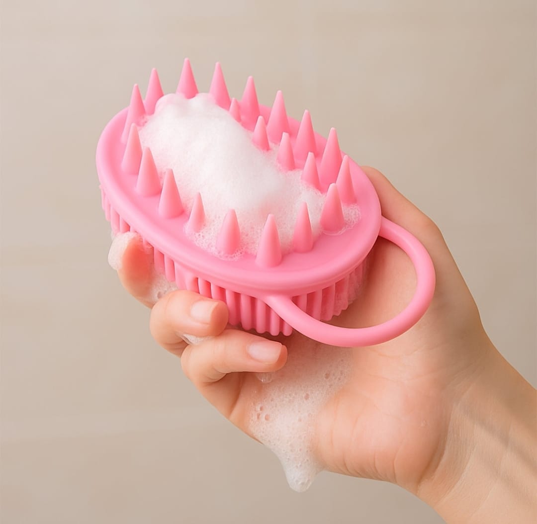 Silicon Soft Bristle Bath Pet Brush For Dogs And Cat - Pack Of 2