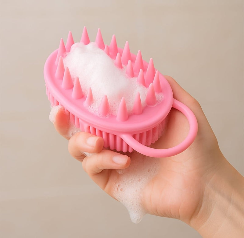 Silicon Soft Bristle Bath Pet Brush For Dogs And Cat - Pack Of 2